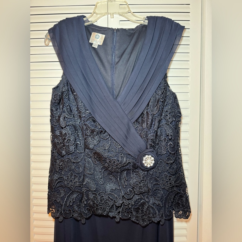 Patra Navy Lace Maxi Dress